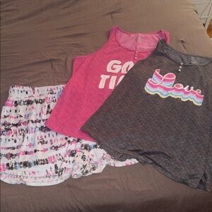 Secret Treasures Pink and Gray Tie-Dye Loungewear Set